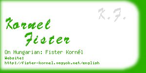 kornel fister business card